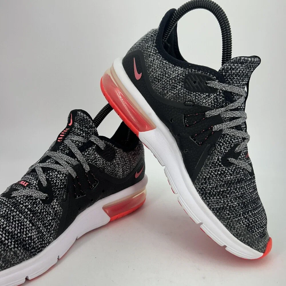Nike Air Max Sequent 3 Shoes Youth Size 5Y Black Pink Running Sneaker 922885-001